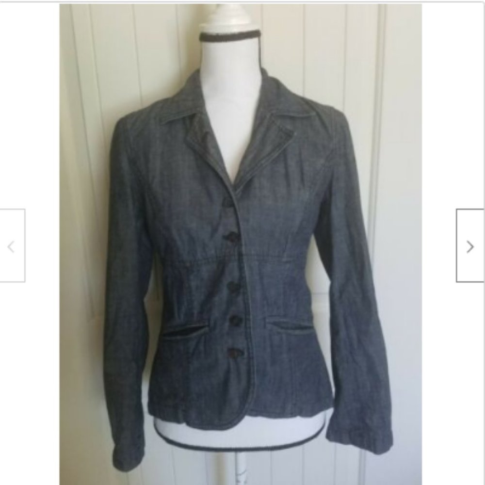 J.Jill Denim Jean Jacket Blazer Coat Lightweight 2